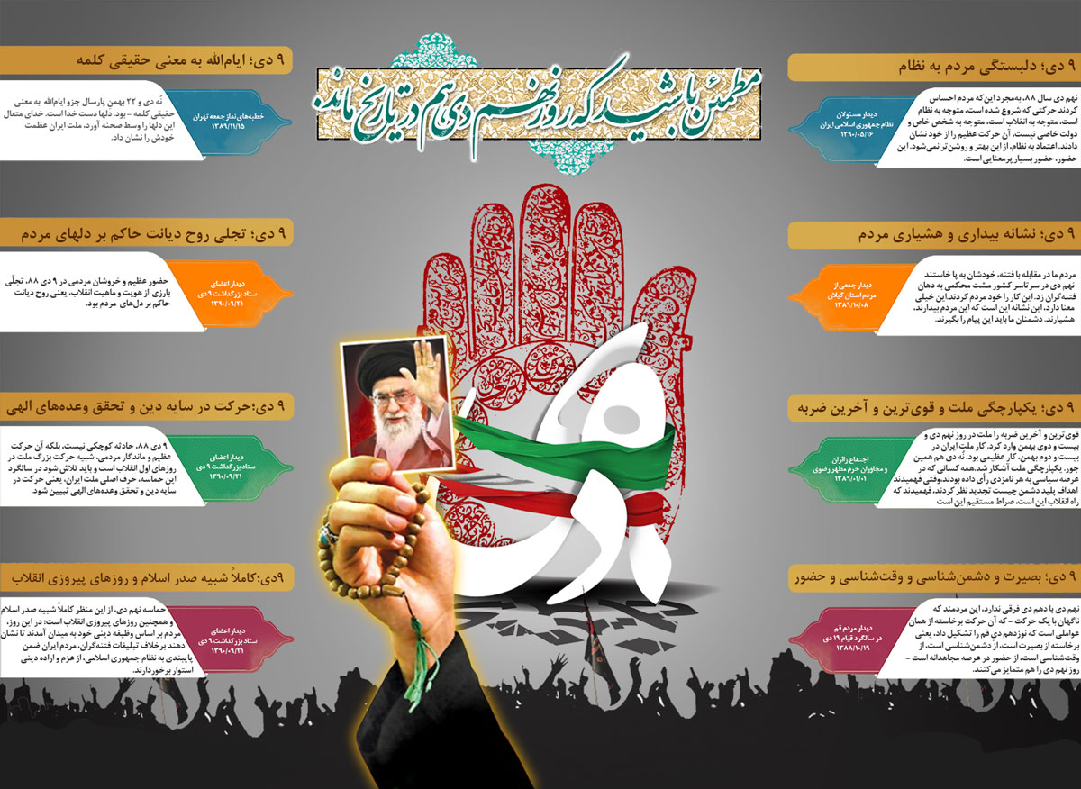 حماسه «نهم دی‌ماه» در کلام رهبر معظم انقلاب اسلامی